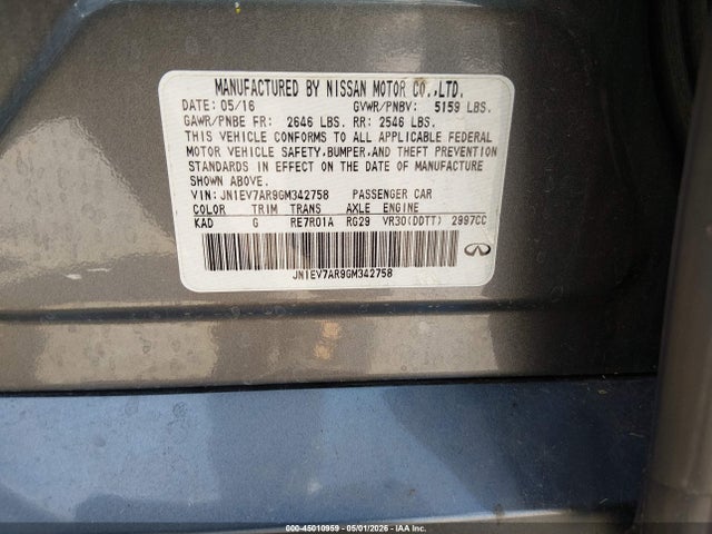JN1EV7AR9GM342758 Infiniti Q50 3.0t Premium