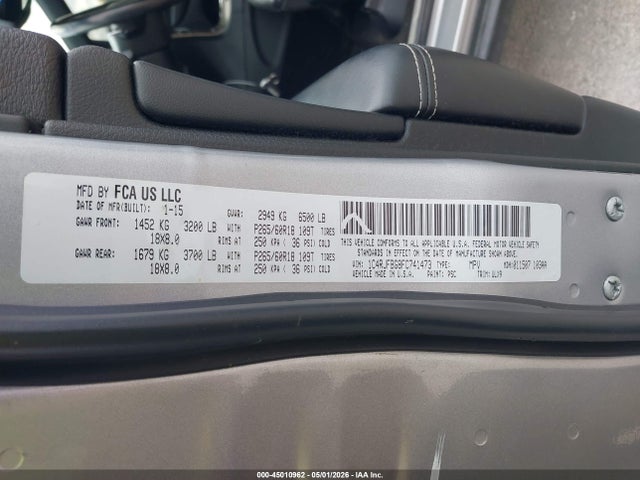 Продаж на аукціоні авто 2015 Jeep Grand Cherokee Limited, vin: 1C4RJFBG8FC741473, номер лоту: 45010962