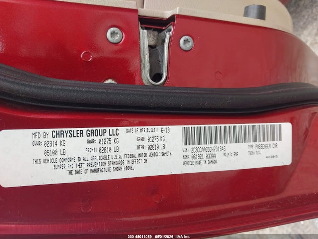 Продажа на аукционе авто 2013 Chrysler 300 Motown, vin: 2C3CCAAG5DH731843, номер лота: 45011059