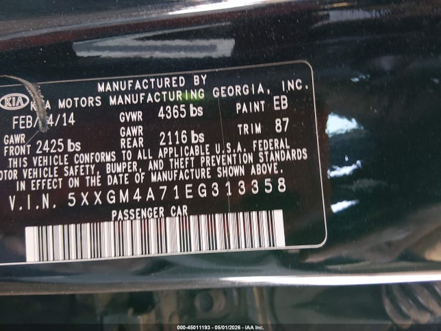 KIA Optima Lx 2014 5XXGM4A71EG313358 Image 9