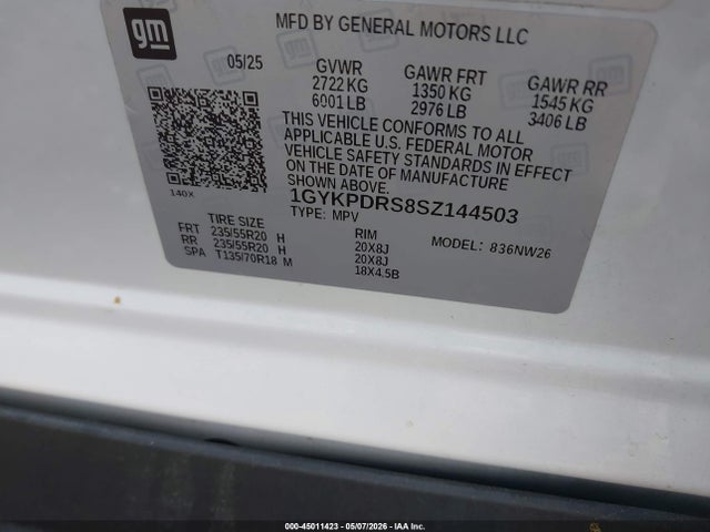 Продажа на аукционе авто 2025 Cadillac Xt6 Awd Premium Luxury, vin: 1GYKPDRS8SZ144503, номер лота: 45011423