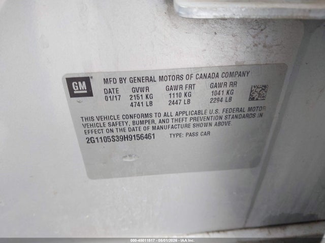 2G1105S39H9156461 Chevrolet IMPALA 1LT