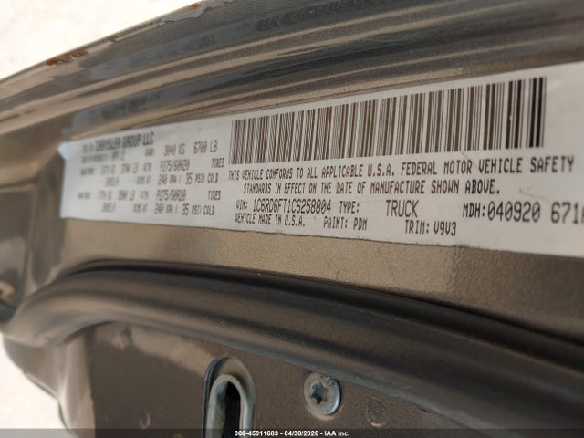 2012 Ram 1500 St მანქანა იყიდება აუქციონზე, vin: 1C6RD6FT1CS258804, აუქციონის ნომერი: 45011683