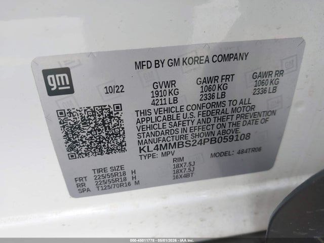 Aukcja sprzedaży 2023 Buick Encore Gx Preferred Fwd, vin: KL4MMBS24PB059108, numer aukcji: 45011778