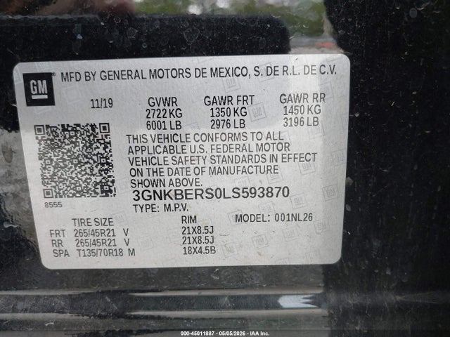 3GNKBERS0LS593870 Chevrolet Blazer Fwd Rs