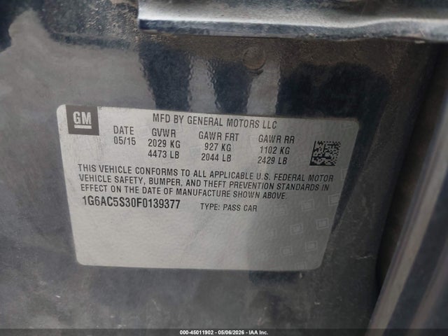 Продажа на аукционе авто 2015 Cadillac Ats Performance, vin: 1G6AC5S30F0139377, номер лота: 45011902