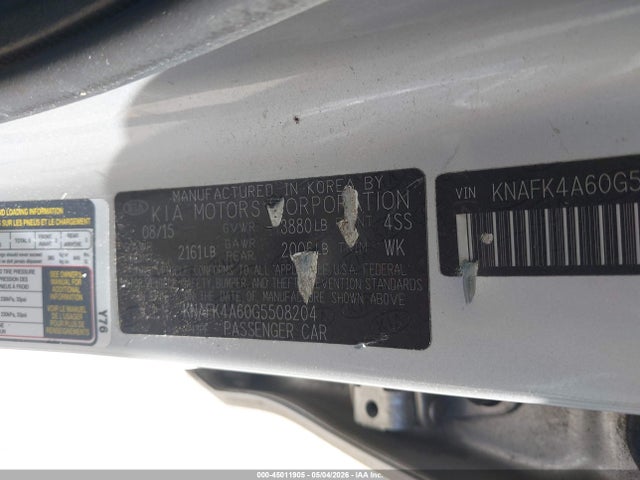 Продажа на аукционе авто 2016 Kia Forte Lx, vin: KNAFK4A60G5508204, номер лота: 45011905
