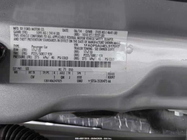 Ford C-max Hybrid Se 2014 1FADP5AU4EL517017 Image 9