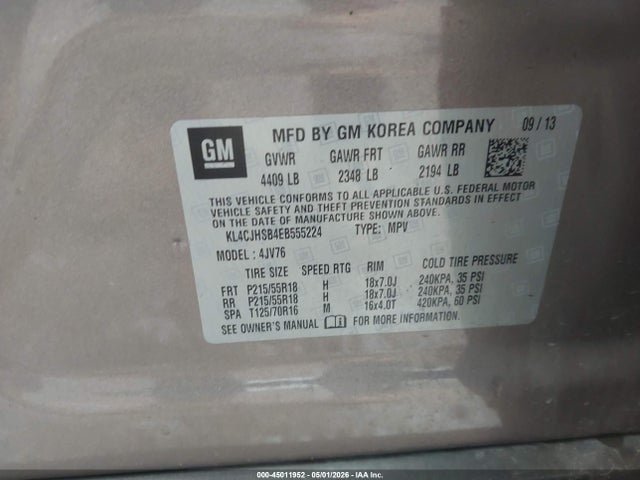 Продаж на аукціоні авто 2014 Buick Encore Premium, vin: KL4CJHSB4EB555224, номер лоту: 45011952