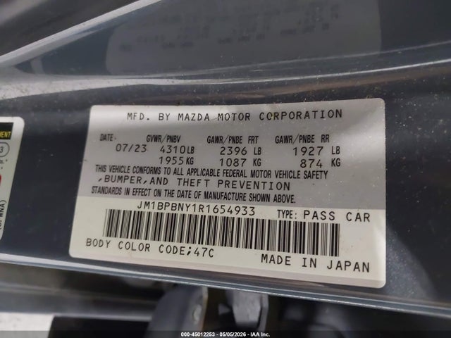 Продажа на аукционе авто 2024 Mazda Mazda3 2.5 Turbo Premium Plus, vin: JM1BPBNY1R1654933, номер лота: 45012253