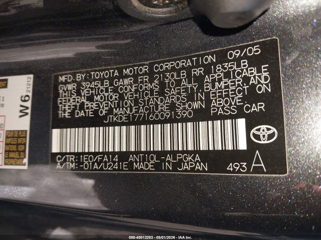 Продажа на аукционе авто 2006 Scion Tc, vin: JTKDE177160091390, номер лота: 45012283