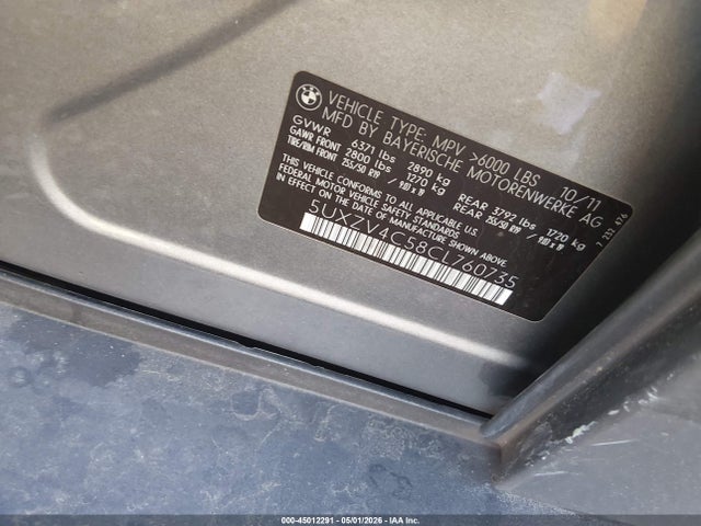 2012 Bmw X5 Xdrive35i/xdrive35i Premium/xdrive35i Sport Activity მანქანა იყიდება აუქციონზე, vin: 5UXZV4C58CL760735, აუქციონის ნომერი: 45012291
