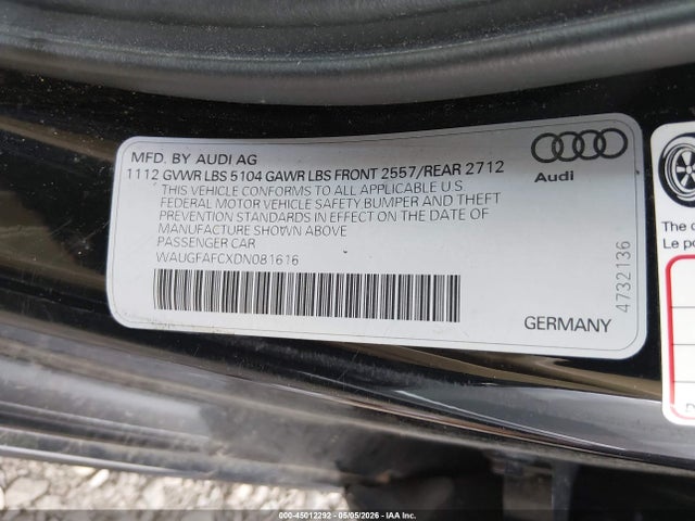 Aukcja sprzedaży 2013 Audi A6 2.0t Premium, vin: WAUGFAFCXDN081616, numer aukcji: 45012292