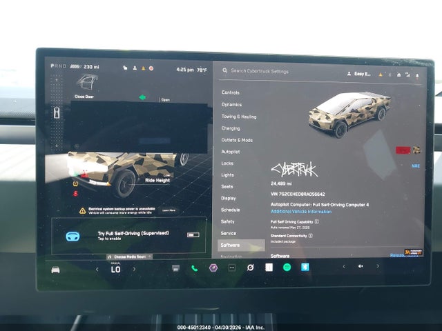 Продажа на аукционе авто 2024 Tesla Cybertruck All-wheel Drive, vin: 7G2CEHED8RA056642, номер лота: 45012340
