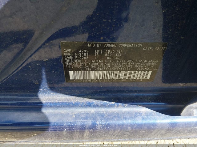45012352 :رقم المزاد ، 4S3GTAD65P3713317 vin ، 2023 Subaru Impreza Premium 5-door مزاد بيع