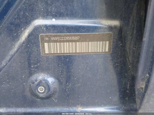 45012455 :رقم المزاد ، KNAFE222395636687 vin ، 2009 Kia Spectra Ex مزاد بيع