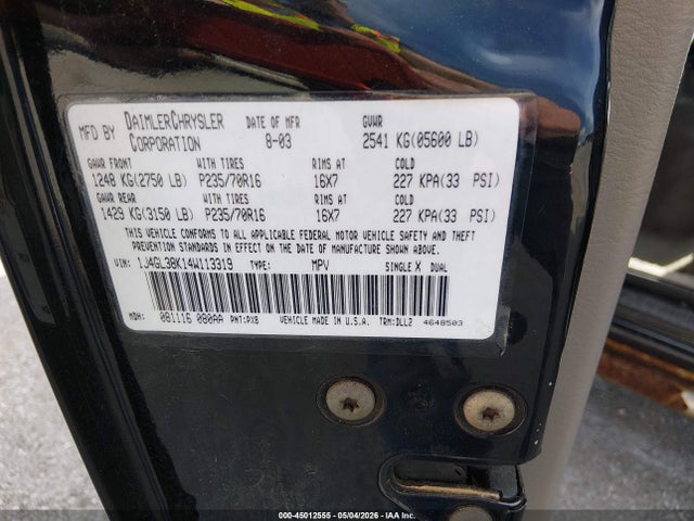 Aukcja sprzedaży 2004 Jeep Liberty Renegade, vin: 1J4GL38K14W113319, numer aukcji: 45012555