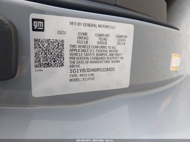 Chevrolet Corvette Stingray Rwd 2lt 2024 1G1YB3D46R5118431 Image 9