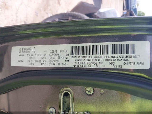 Aukcja sprzedaży 2015 Ram 1500 Express, vin: 1C6RR7KT8FS790276, numer aukcji: 45012722