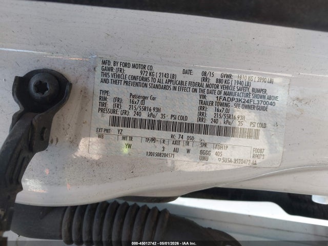 Ford FOCUS SE 2015 1FADP3K24FL370040 Image 9