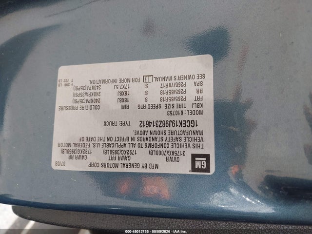 Aukcja sprzedaży 2008 Chevrolet Silverado 1500 Ltz, vin: 1GCEK19J98Z314612, numer aukcji: 45012755