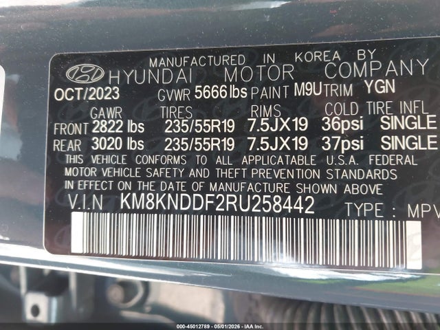 Aukcja sprzedaży 2024 Hyundai Ioniq 5 Sel, vin: KM8KNDDF2RU258442, numer aukcji: 45012789