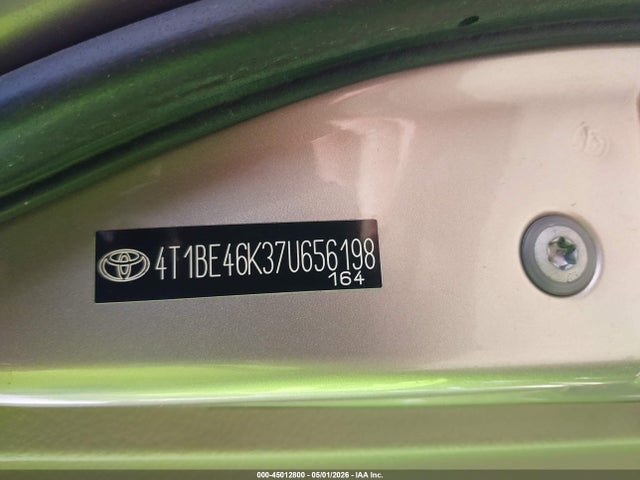 Продаж на аукціоні авто 2007 Toyota Camry Le, vin: 4T1BE46K37U656198, номер лоту: 45012800