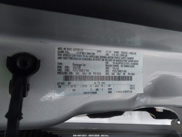 Ford C-max Energi Sel 2015 1FADP5CUXFL104890 Image 9