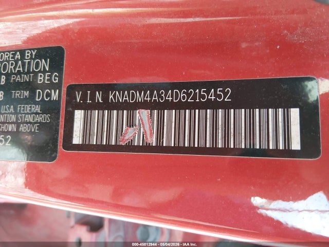 Aukcja sprzedaży 2013 Kia Rio Lx, vin: KNADM4A34D6215452, numer aukcji: 45012944