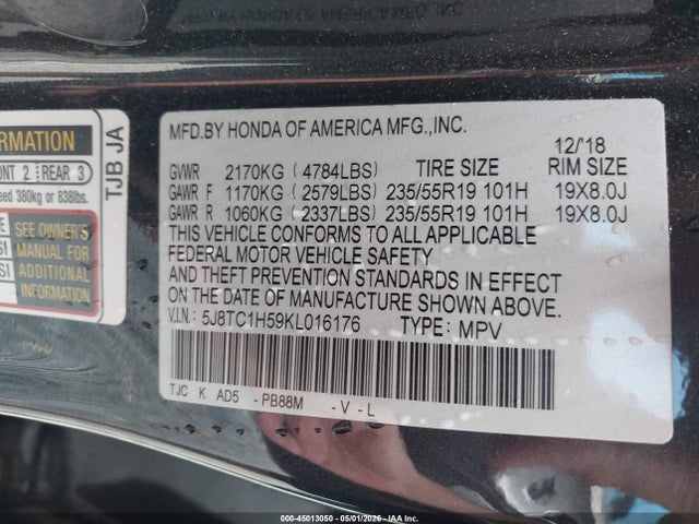 Acura Rdx Technology Package 2019 5J8TC1H59KL016176 Image 9