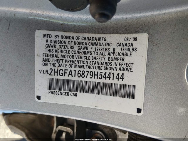 Продаж на аукціоні авто 2009 Honda Civic Ex, vin: 2HGFA16879H544144, номер лоту: 45013180