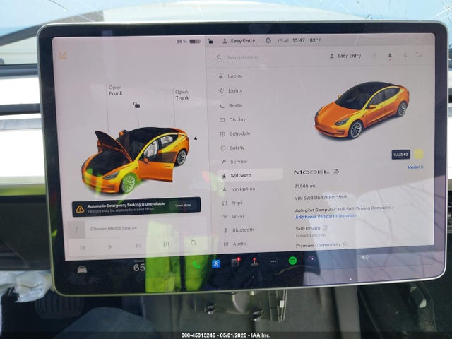 Aukcja sprzedaży 2022 Tesla Model 3 Rear-wheel Drive, vin: 5YJ3E1EA7NF153599, numer aukcji: 45013246