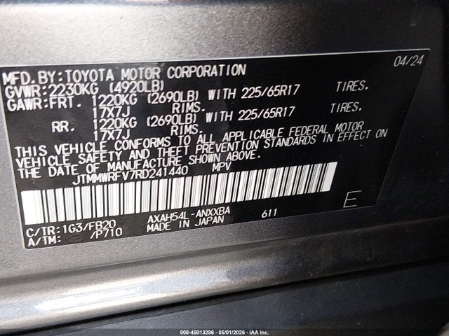 JTMMWRFV7RD241440 Toyota Rav4 Hybrid Le