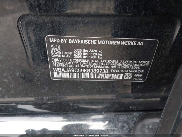 WBAJA9C59KB389738 BMW 530e Iperformance