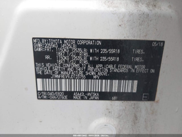 Продажа на аукционе авто 2018 Toyota Rav4 Se, vin: JTMNFREV9JD123755, номер лота: 45013442