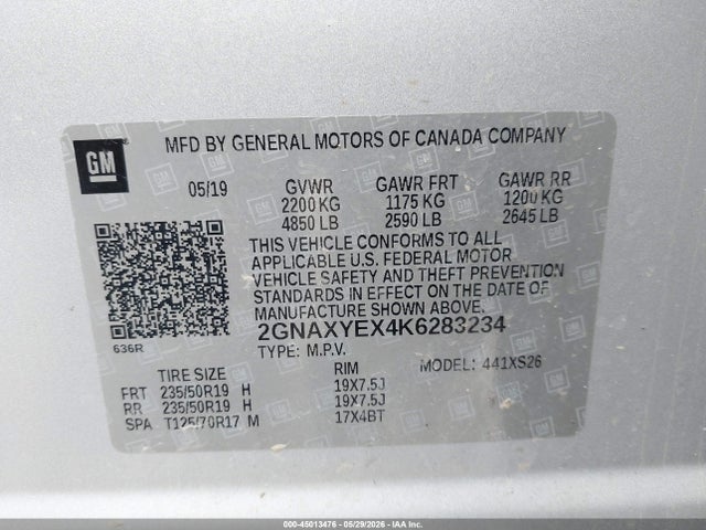 Chevrolet Equinox Premier 2019 2GNAXYEX4K6283234 Image 9