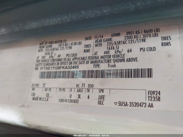 1FTNE1YG8FKA32495 Ford Transit-150