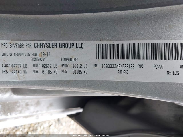 Aukcja sprzedaży 2015 Chrysler 200 C, vin: 1C3CCCCG4FN598186, numer aukcji: 45013508