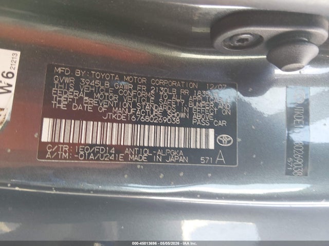 Aukcja sprzedaży 2008 Scion Tc, vin: JTKDE167680269038, numer aukcji: 45013696