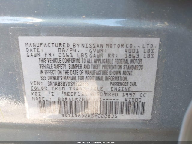 Продажа на аукционе авто 2025 Nissan Sentra Sr, vin: 3N1AB8DVXSY222835, номер лота: 45013763