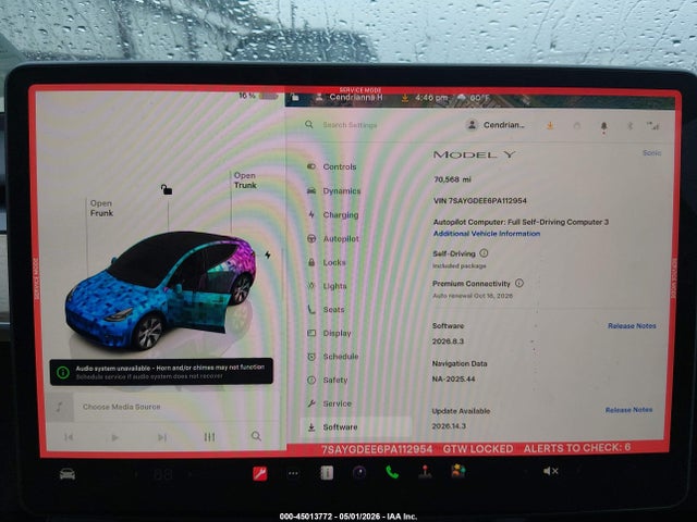 Aukcja sprzedaży 2023 Tesla Model Y Awd/long Range Dual Motor All-wheel Drive, vin: 7SAYGDEE6PA112954, numer aukcji: 45013772
