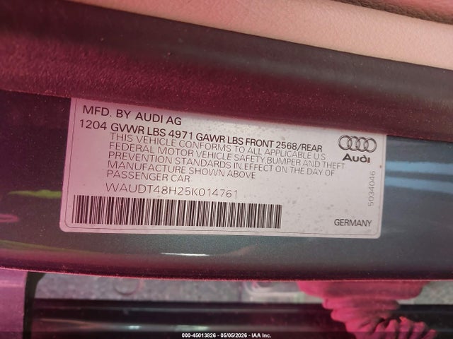 Aukcja sprzedaży 2005 Audi A4 3.0, vin: WAUDT48H25K014761, numer aukcji: 45013826