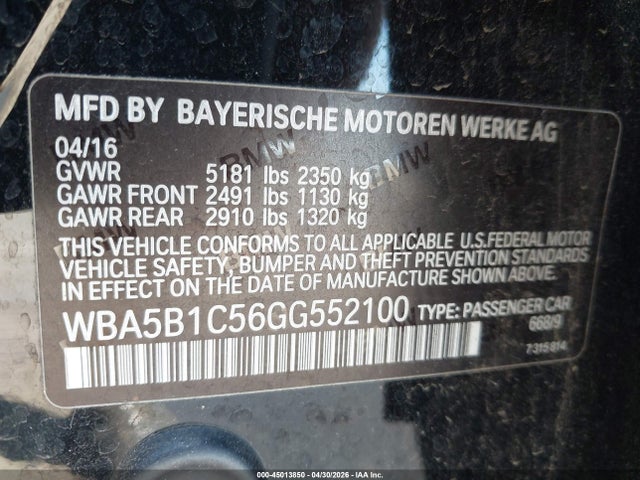 WBA5B1C56GG552100 BMW 535i