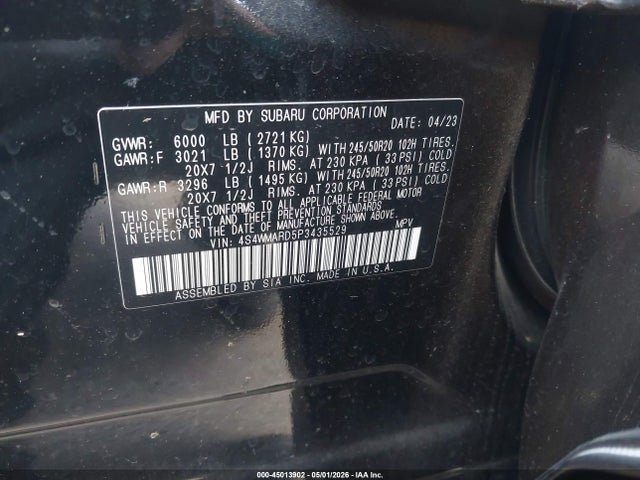 4S4WMARD5P3435529 Subaru Ascent Limited 8-passenger