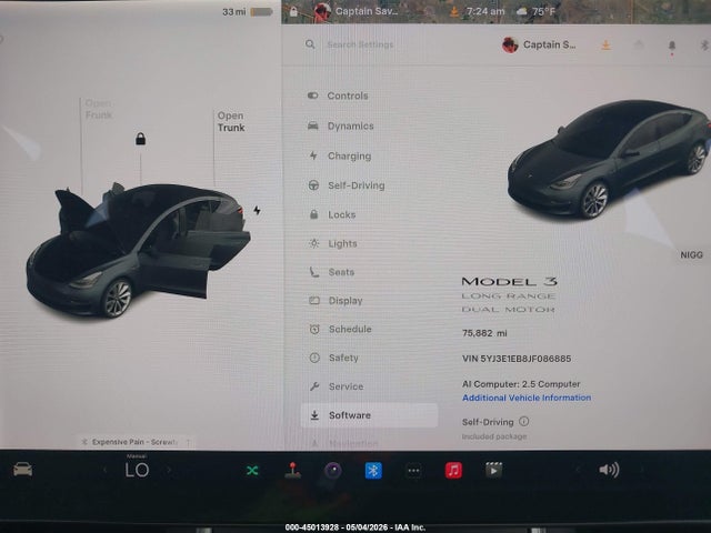 45013928 :رقم المزاد ، 5YJ3E1EB8JF086885 vin ، 2018 Tesla Model 3 Long Range/performance مزاد بيع