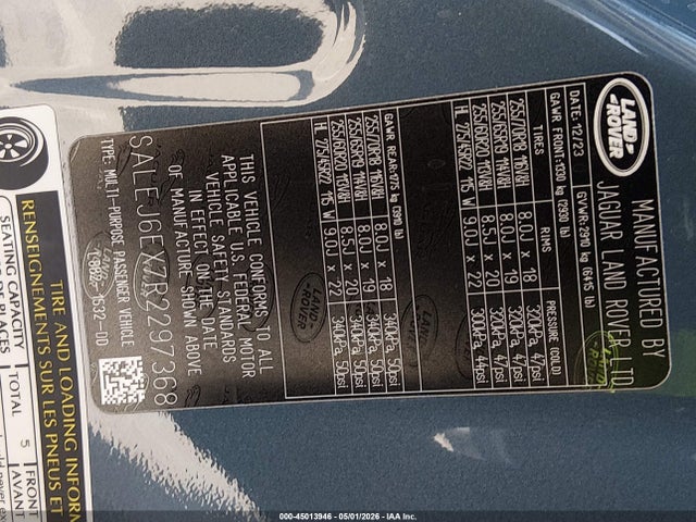 SALEJ6EX7R2297368 Land Rover Defender 90 P300 S