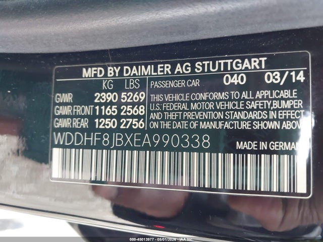 Продаж на аукціоні авто 2014 Mercedes-benz E 350 4matic, vin: WDDHF8JBXEA990338, номер лоту: 45013977