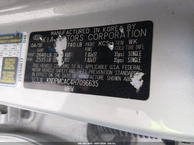 Продаж на аукціоні авто 2017 Kia Sportage Lx, vin: KNDPMCAC4H7096635, номер лоту: 45014053