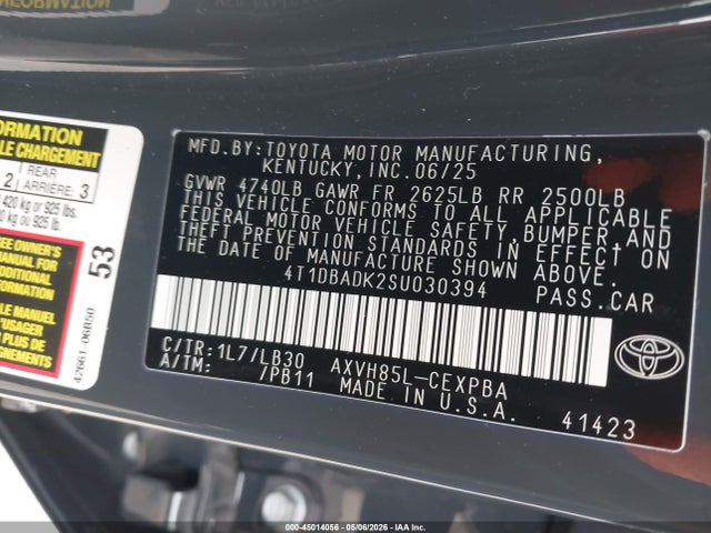Toyota CAMRY XSE 2025 4T1DBADK2SU030394 Image 9