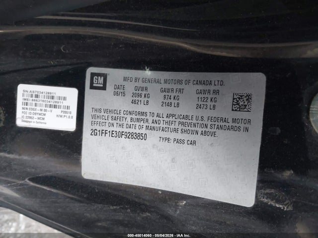 Chevrolet Camaro 2lt 2015 2G1FF1E30F9283850 Image 9